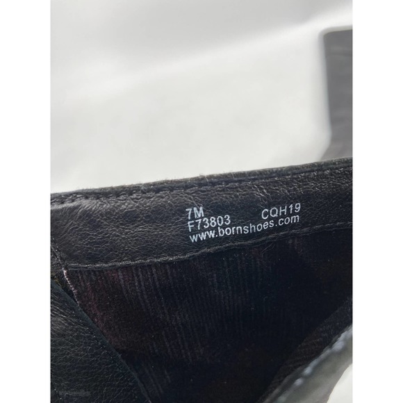 Born Fannar Black Leather Knee High Side Zip Block Heel Riding Boots Size 7M - Picture 5 of 5